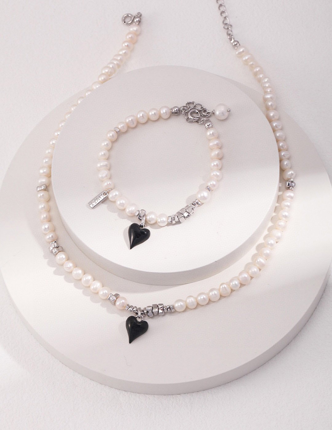 White Gold Sterling Silver Pearl Drop Glaze Bracelet2