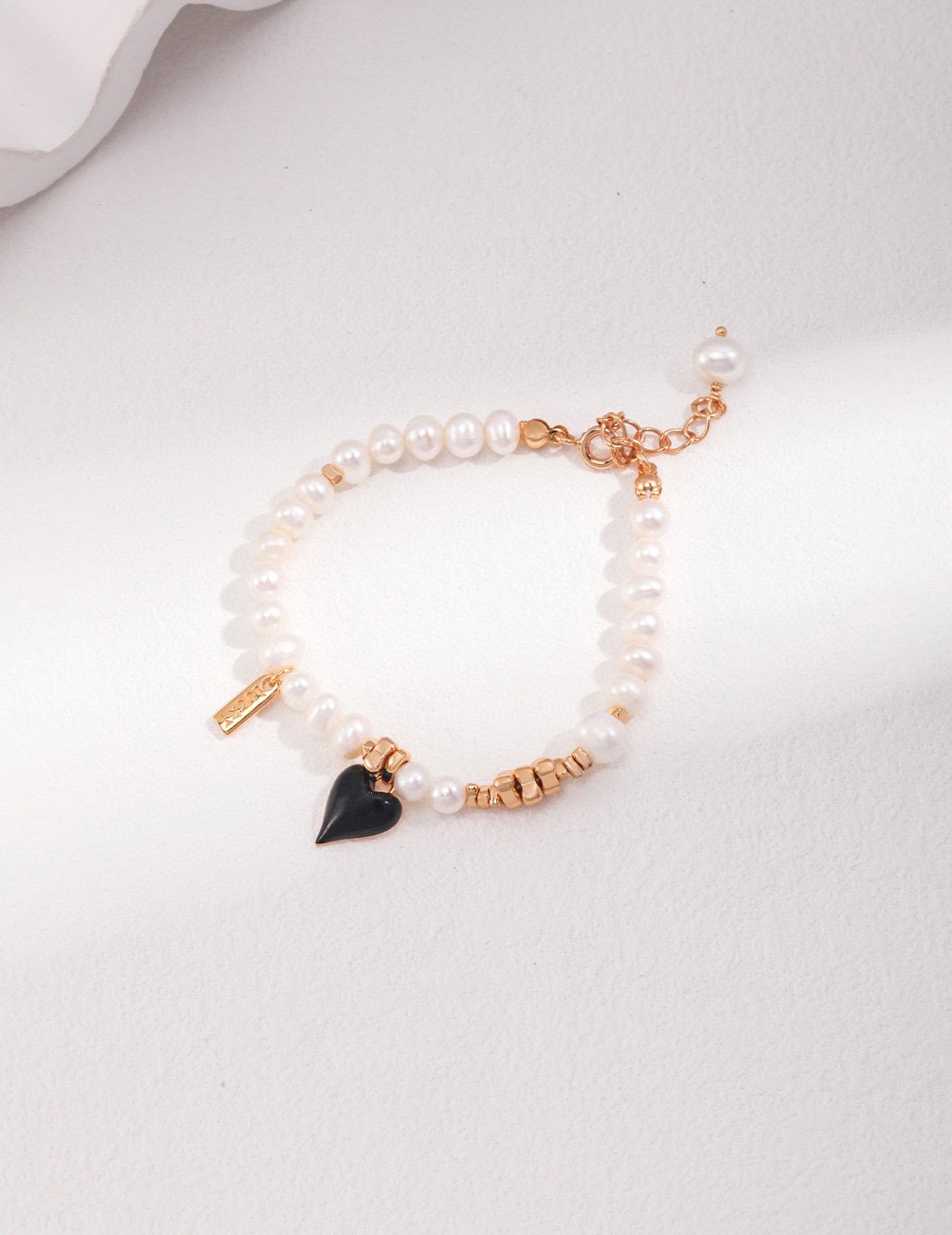 White Gold Sterling Silver Pearl Drop Glaze Bracelet3